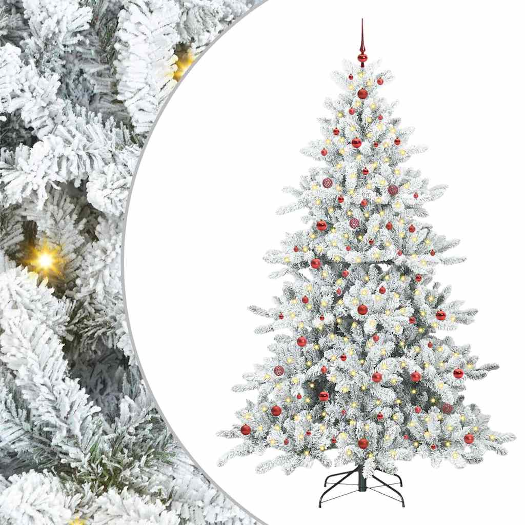 Artificial Hinged Christmas Tree with 300 LEDs 240 cm PVC