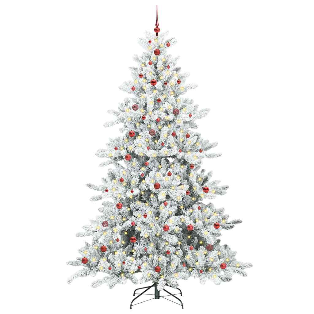 Artificial Hinged Christmas Tree with 300 LEDs 240 cm PVC