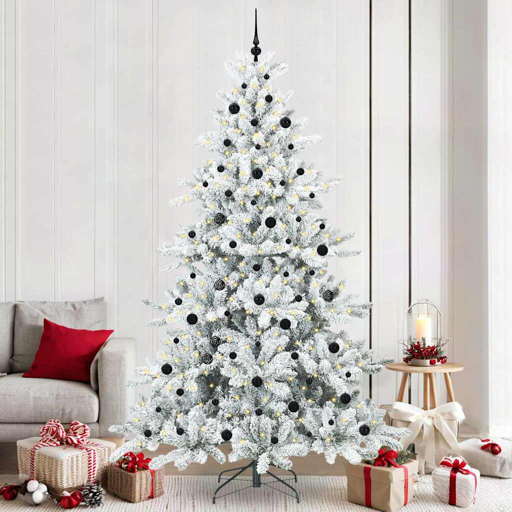Artificial Hinged Christmas Tree with 300 LEDs 240 cm PVC