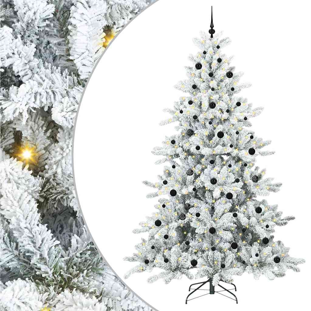 Artificial Hinged Christmas Tree with 300 LEDs 240 cm PVC