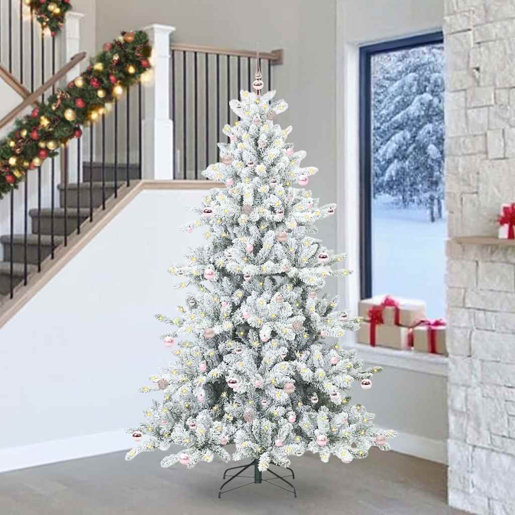 Artificial Hinged Christmas Tree with 300 LEDs 240 cm PVC