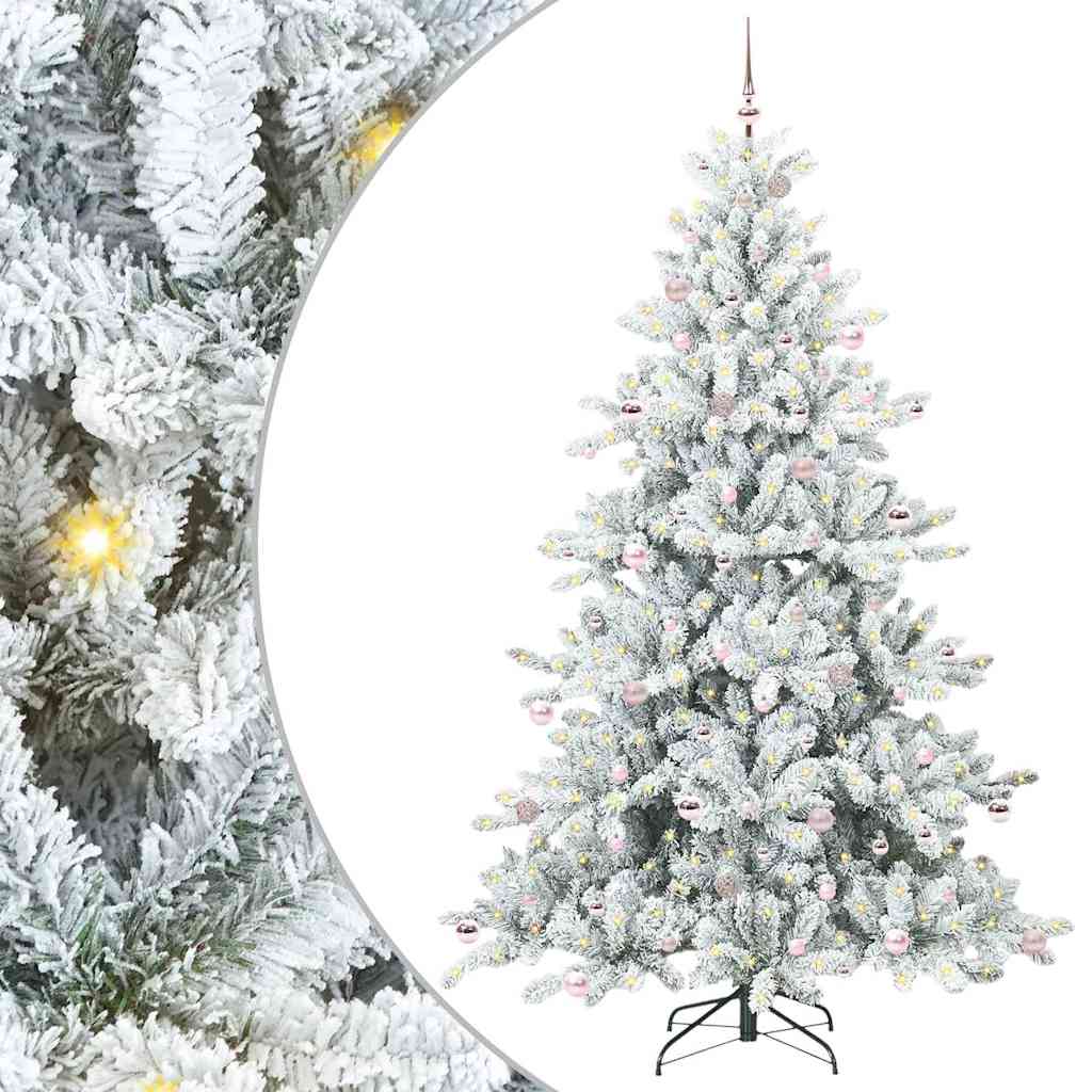 Artificial Hinged Christmas Tree with 300 LEDs 240 cm PVC