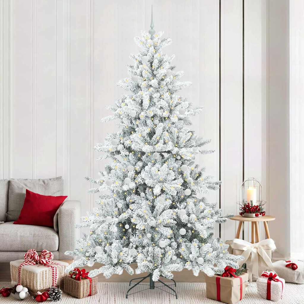 Artificial Hinged Christmas Tree with 300 LEDs 240 cm PVC