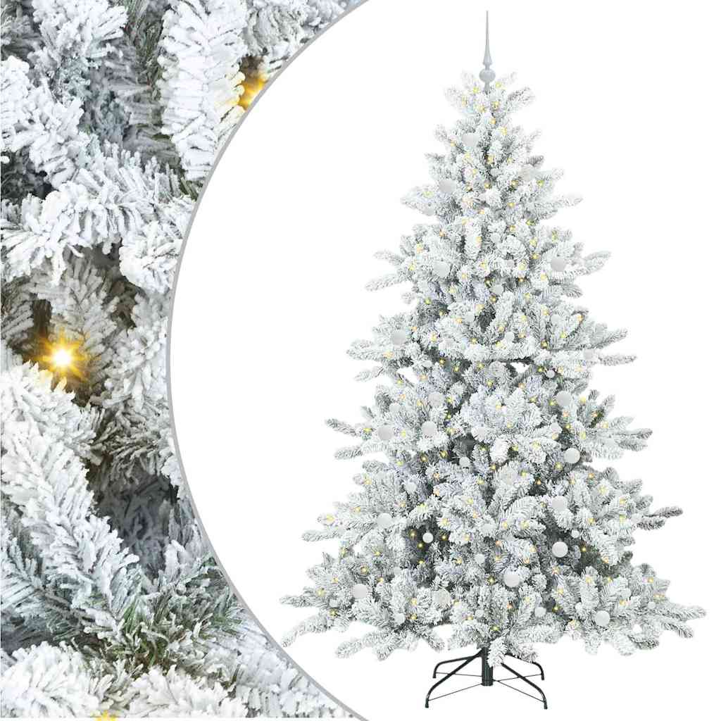 Artificial Hinged Christmas Tree with 300 LEDs 240 cm PVC