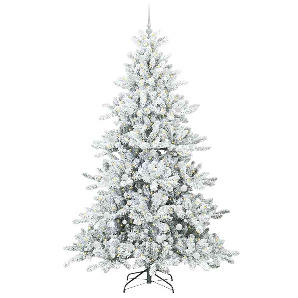 Artificial Hinged Christmas Tree with 300 LEDs 240 cm PVC