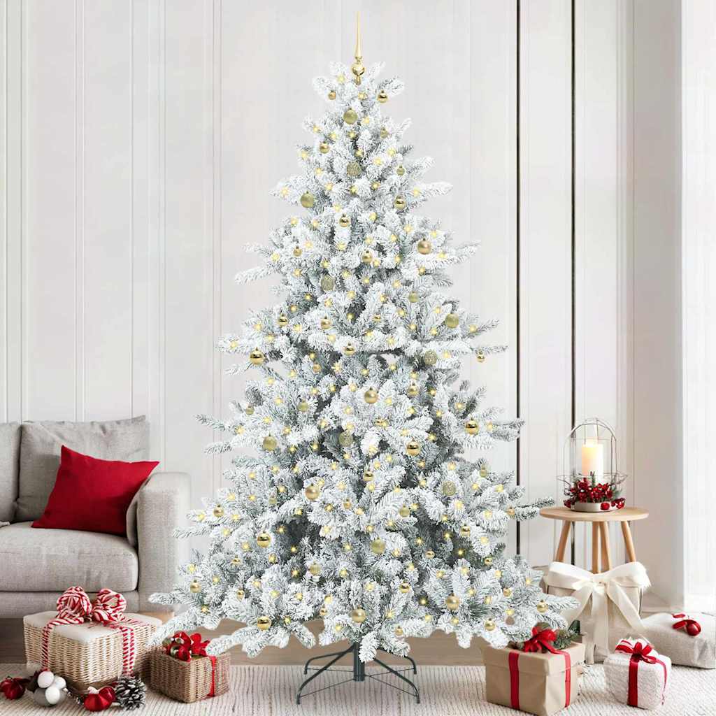 Artificial Hinged Christmas Tree with 300 LEDs 240 cm PVC