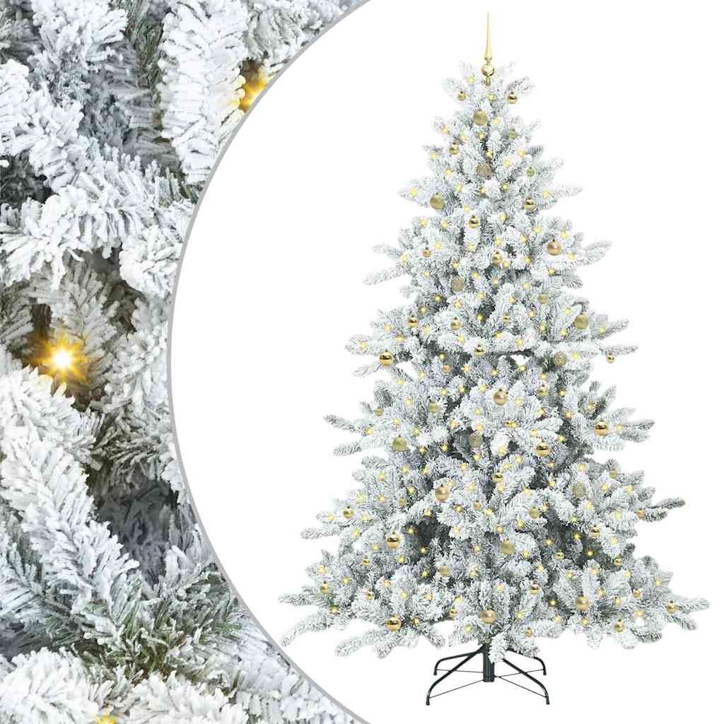 Artificial Hinged Christmas Tree with 300 LEDs 240 cm PVC