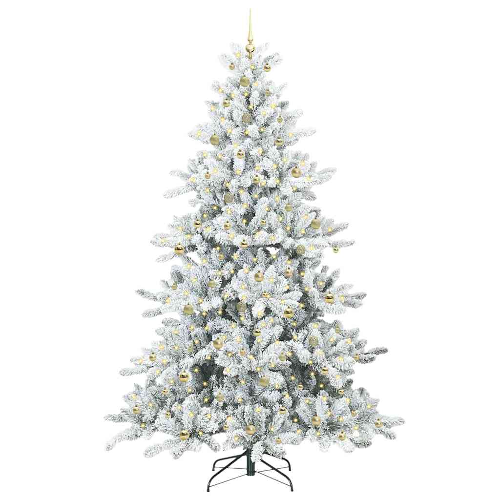 Artificial Hinged Christmas Tree with 300 LEDs 240 cm PVC