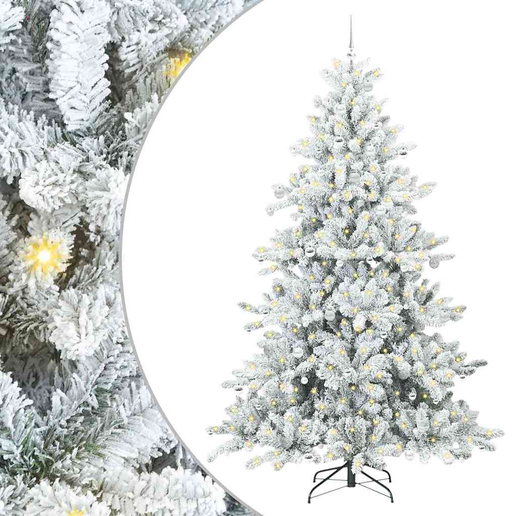 Artificial Hinged Christmas Tree with 300 LEDs 240 cm PVC