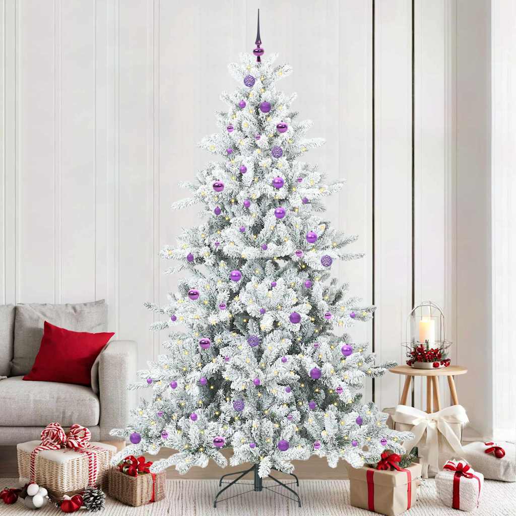 Artificial Hinged Christmas Tree with 300 LEDs 240 cm PVC