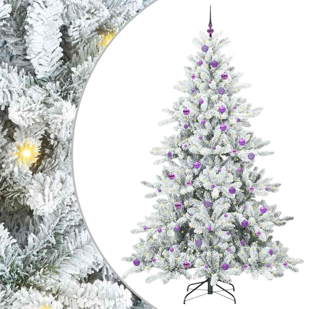 Artificial Hinged Christmas Tree with 300 LEDs 240 cm PVC