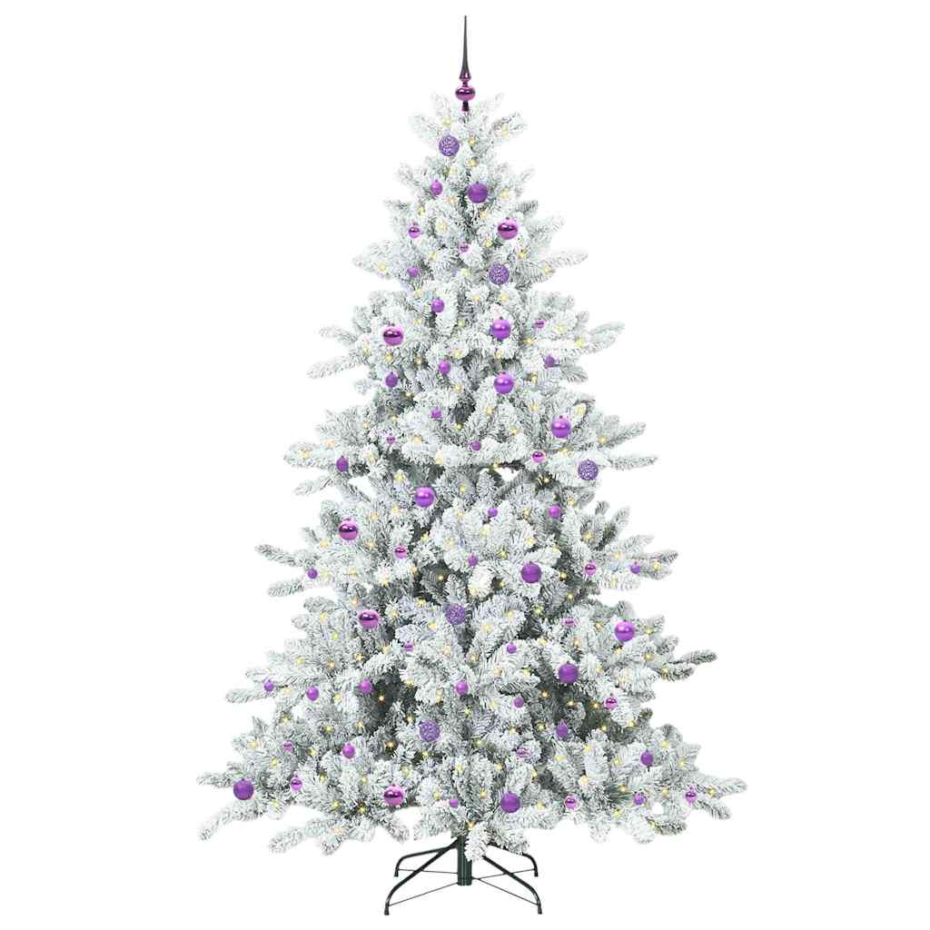 Artificial Hinged Christmas Tree with 300 LEDs 240 cm PVC