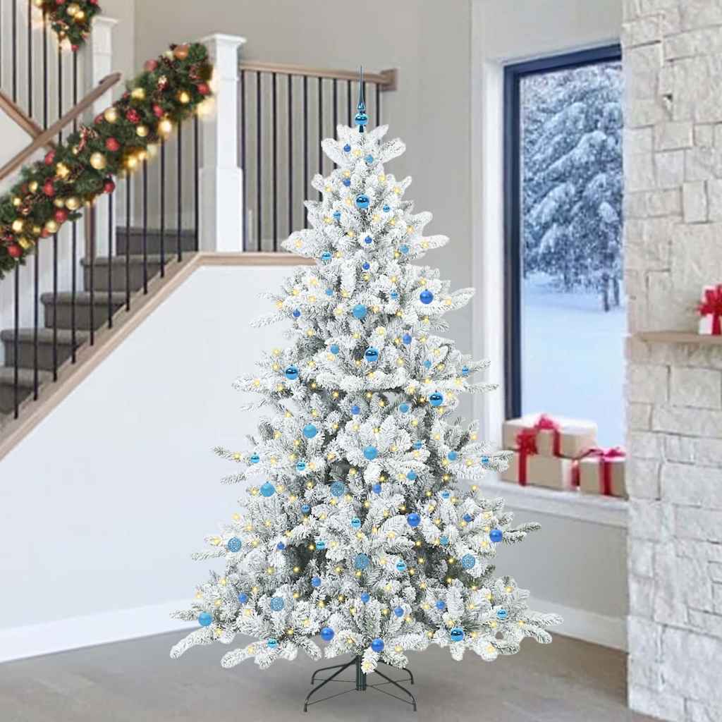 Artificial Hinged Christmas Tree with 300 LEDs 240 cm PVC