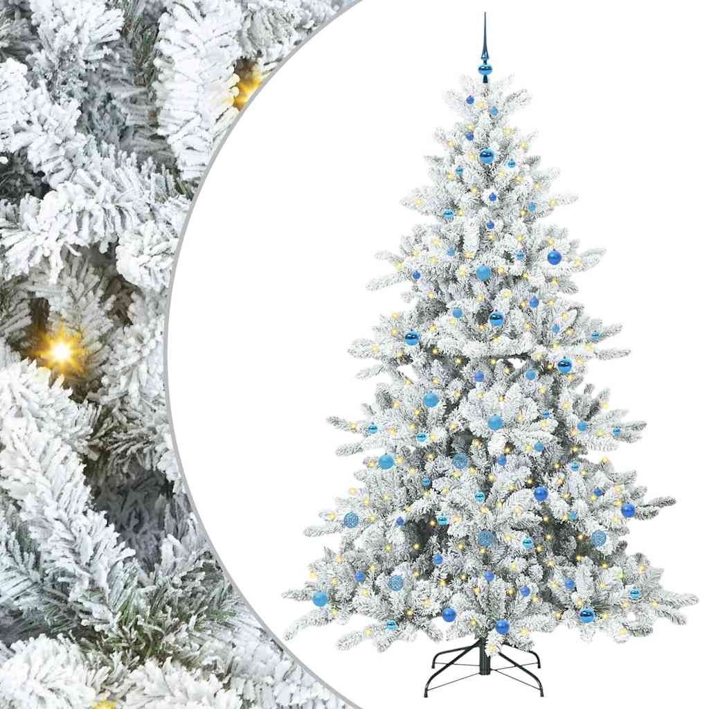 Artificial Hinged Christmas Tree with 300 LEDs 240 cm PVC