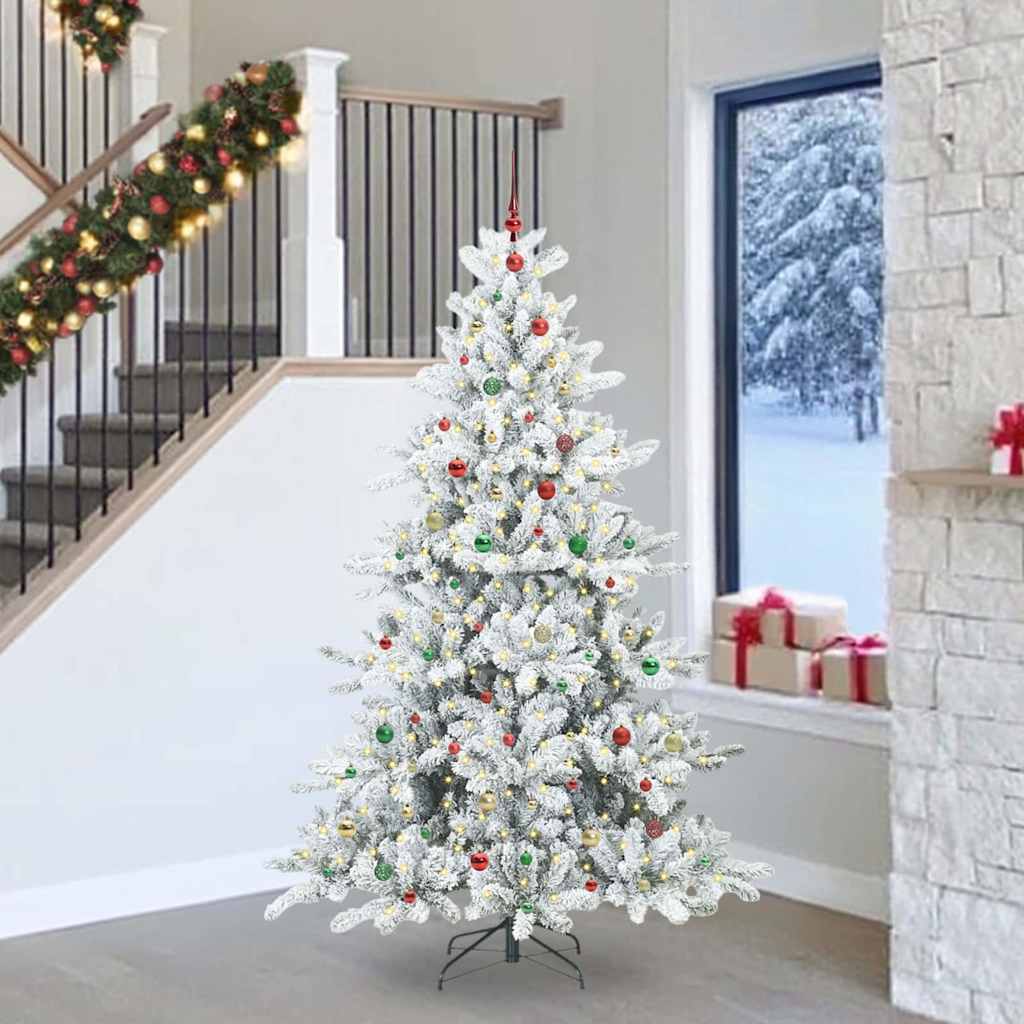 Artificial Hinged Christmas Tree with 300 LEDs 240 cm PVC