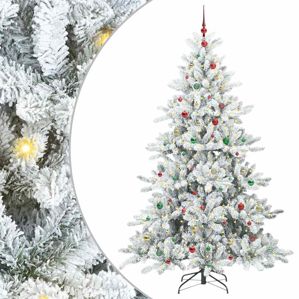 Artificial Hinged Christmas Tree with 300 LEDs 240 cm PVC