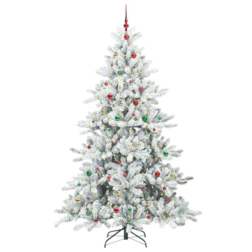 Artificial Hinged Christmas Tree with 300 LEDs 240 cm PVC