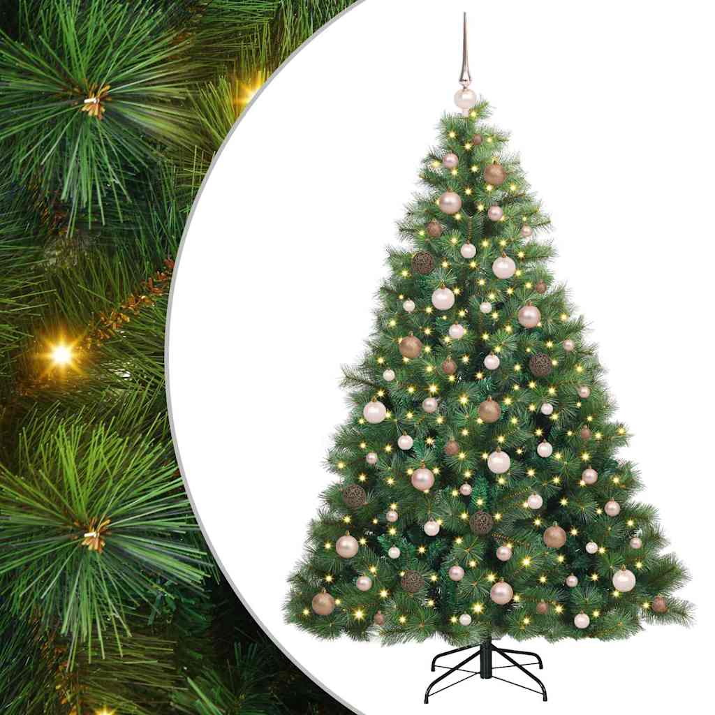 Artificial Christmas Tree with 300 LEDs Green 180 cm PE and PVC