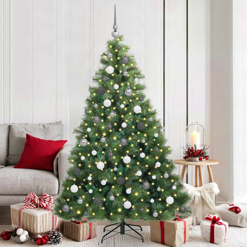 Artificial Christmas Tree with 300 LEDs Green 180 cm PE and PVC