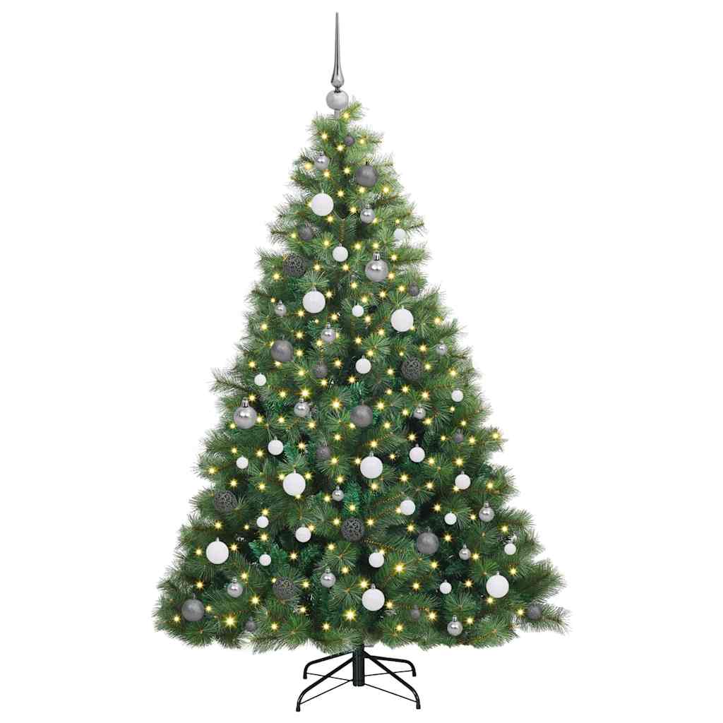Artificial Christmas Tree with 300 LEDs Green 180 cm PE and PVC