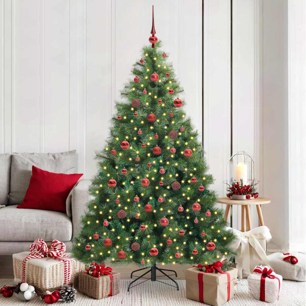 Artificial Christmas Tree with 300 LEDs Green 180 cm PE and PVC