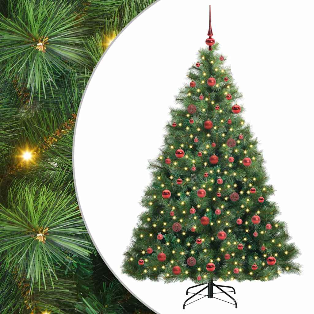 Artificial Christmas Tree with 300 LEDs Green 180 cm PE and PVC