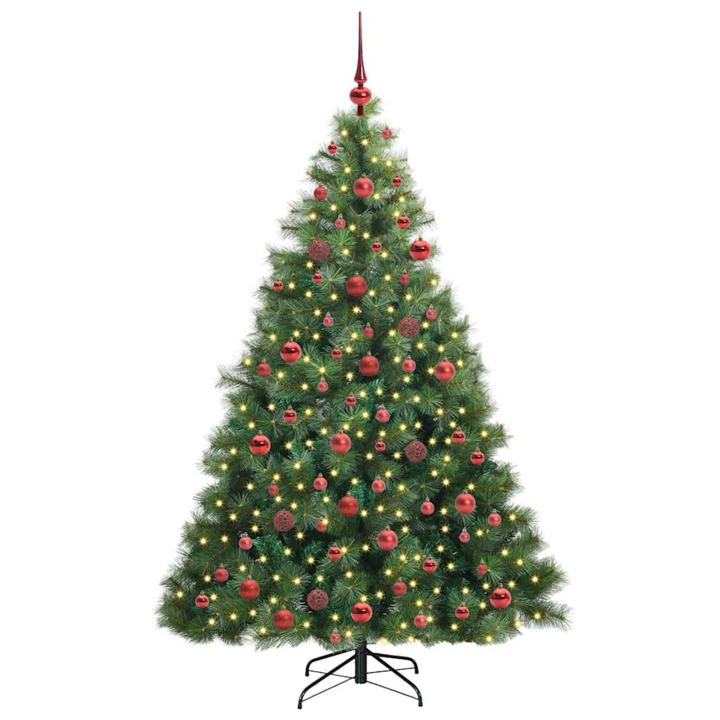 Artificial Christmas Tree with 300 LEDs Green 180 cm PE and PVC