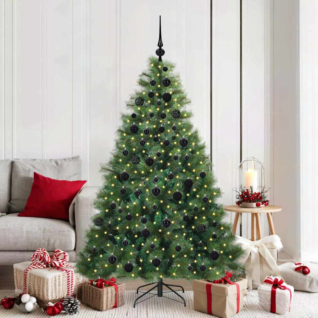 Artificial Christmas Tree with 300 LEDs Green 180 cm PE and PVC