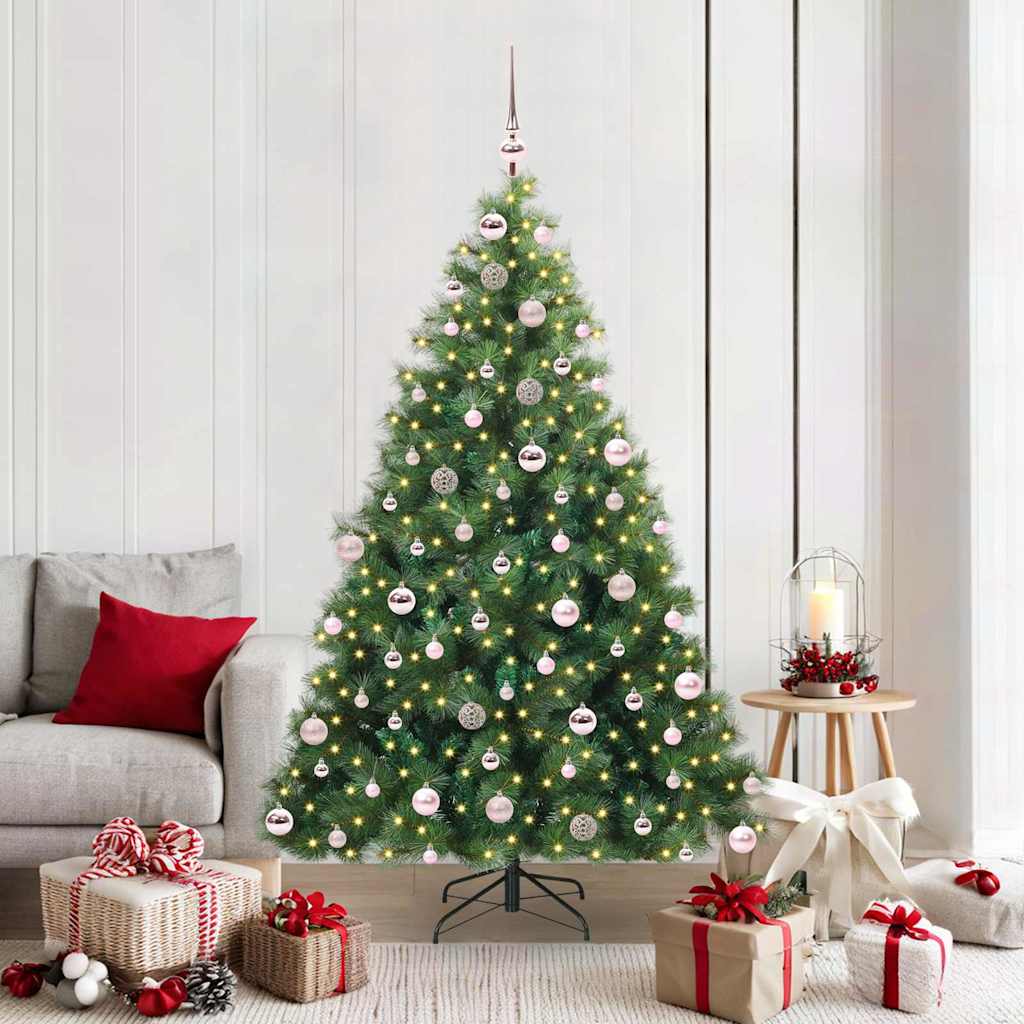 Artificial Christmas Tree with 300 LEDs Green 180 cm PE and PVC