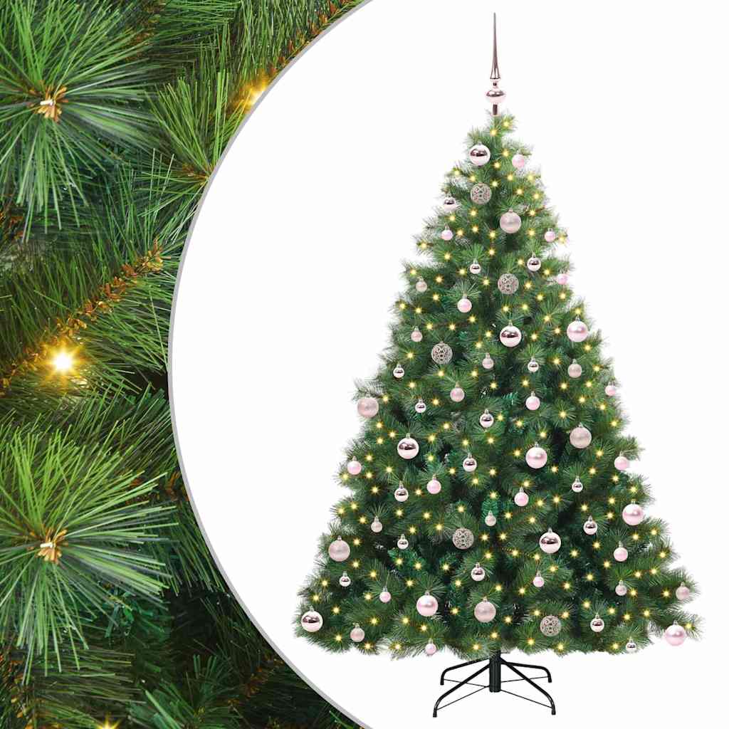Artificial Christmas Tree with 300 LEDs Green 180 cm PE and PVC