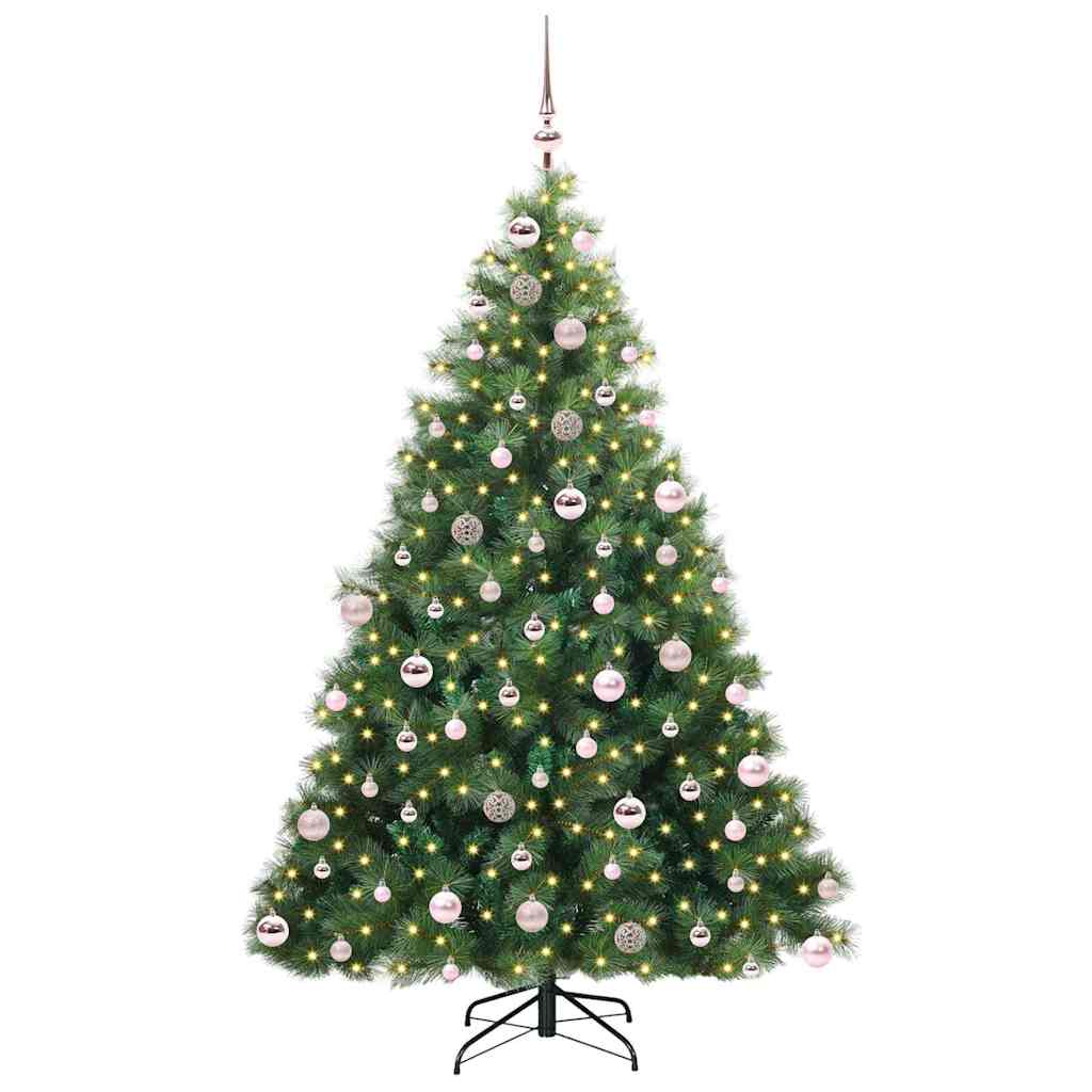 Artificial Christmas Tree with 300 LEDs Green 180 cm PE and PVC