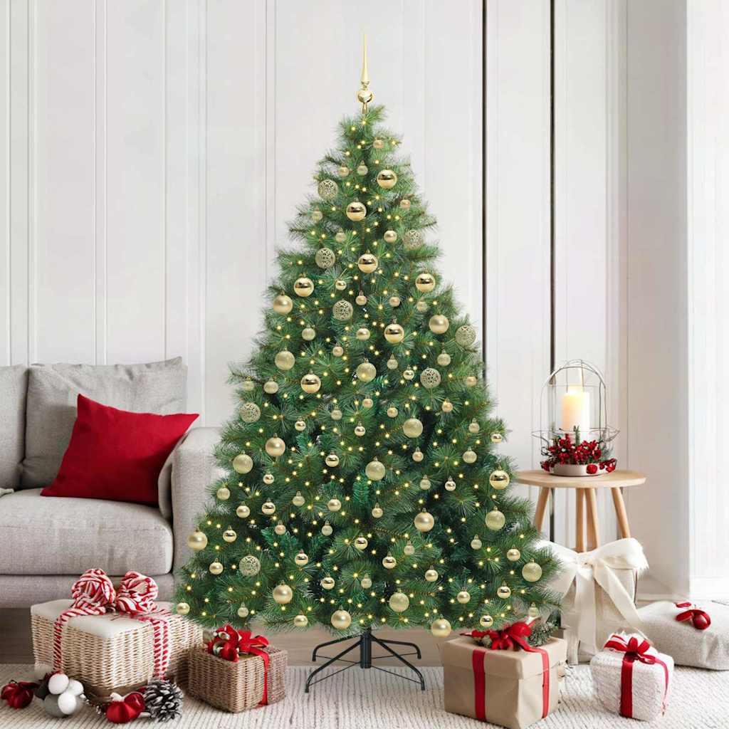 Artificial Christmas Tree with 300 LEDs Green 180 cm PE and PVC