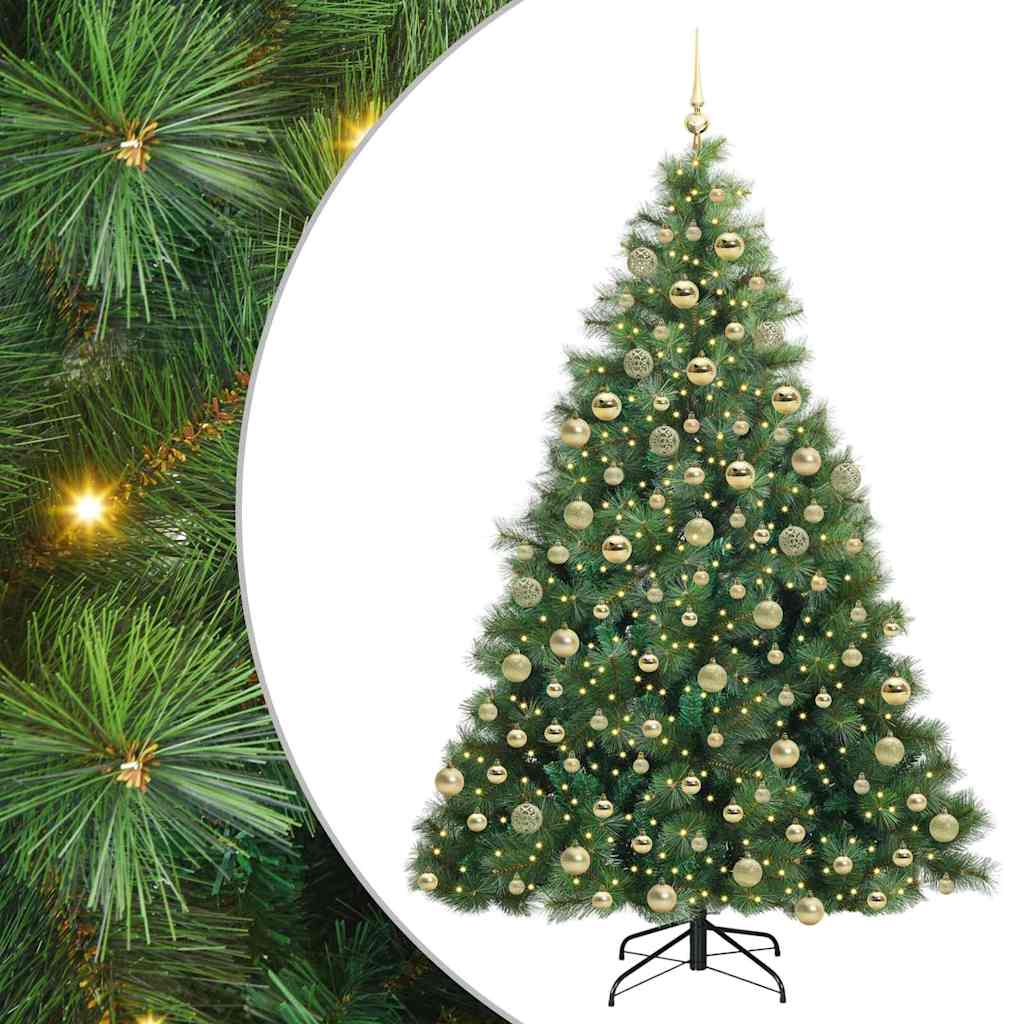 Artificial Christmas Tree with 300 LEDs Green 180 cm PE and PVC