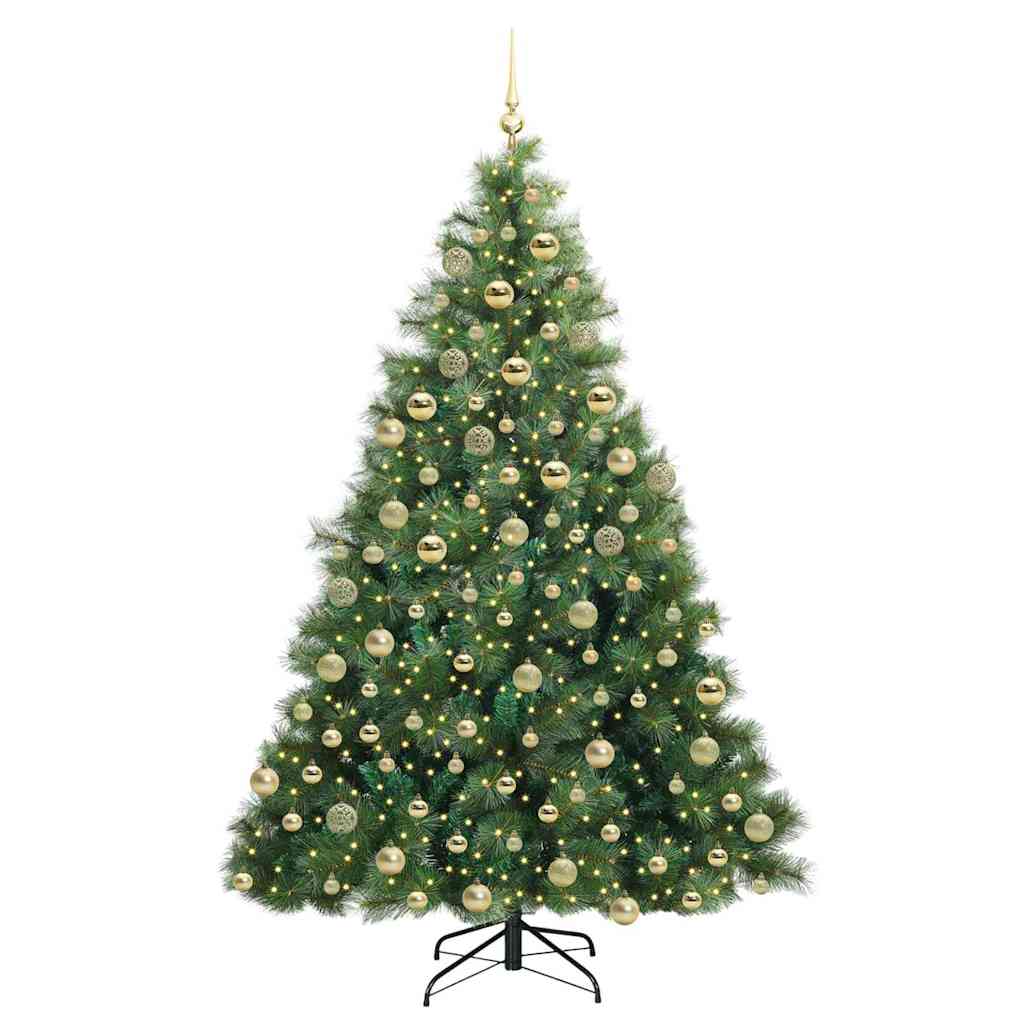 Artificial Christmas Tree with 300 LEDs Green 180 cm PE and PVC