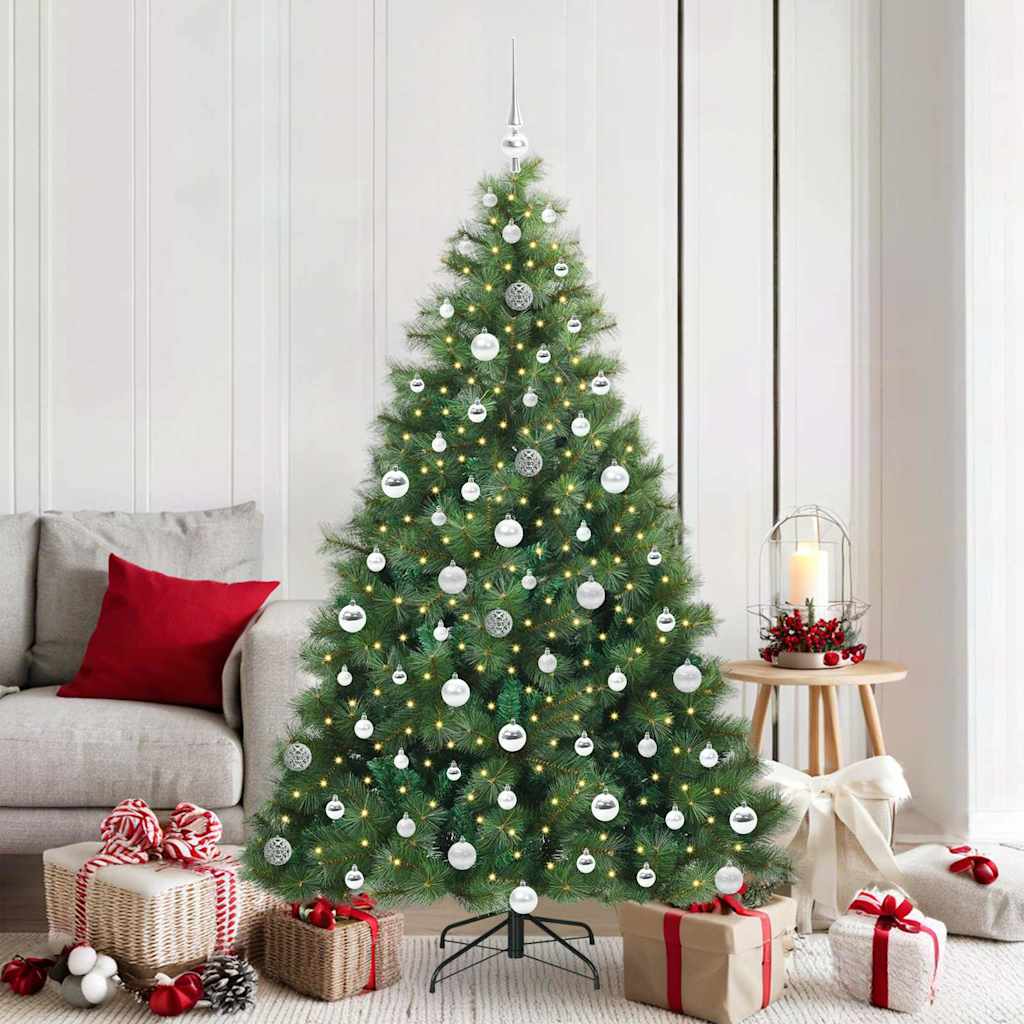 Artificial Christmas Tree with 300 LEDs Green 180 cm PE and PVC