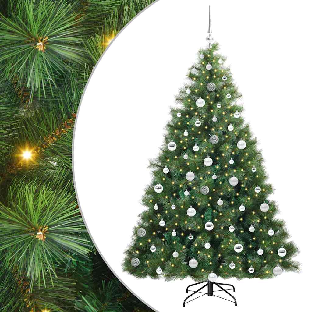 Artificial Christmas Tree with 300 LEDs Green 180 cm PE and PVC