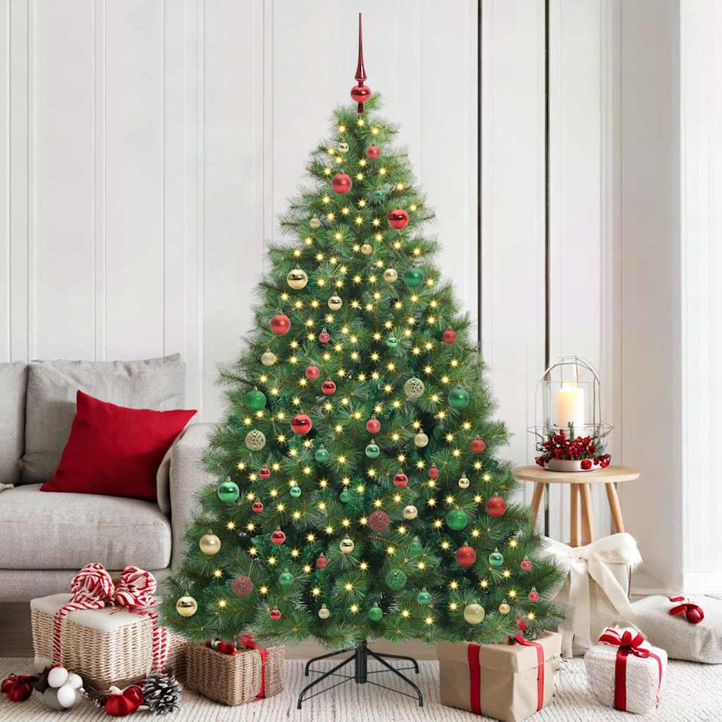 Artificial Christmas Tree with 300 LEDs Green 180 cm PE and PVC