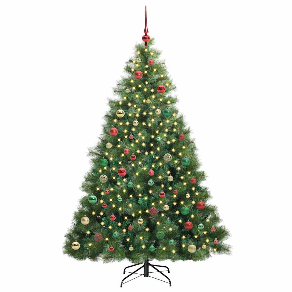 Artificial Christmas Tree with 300 LEDs Green 180 cm PE and PVC