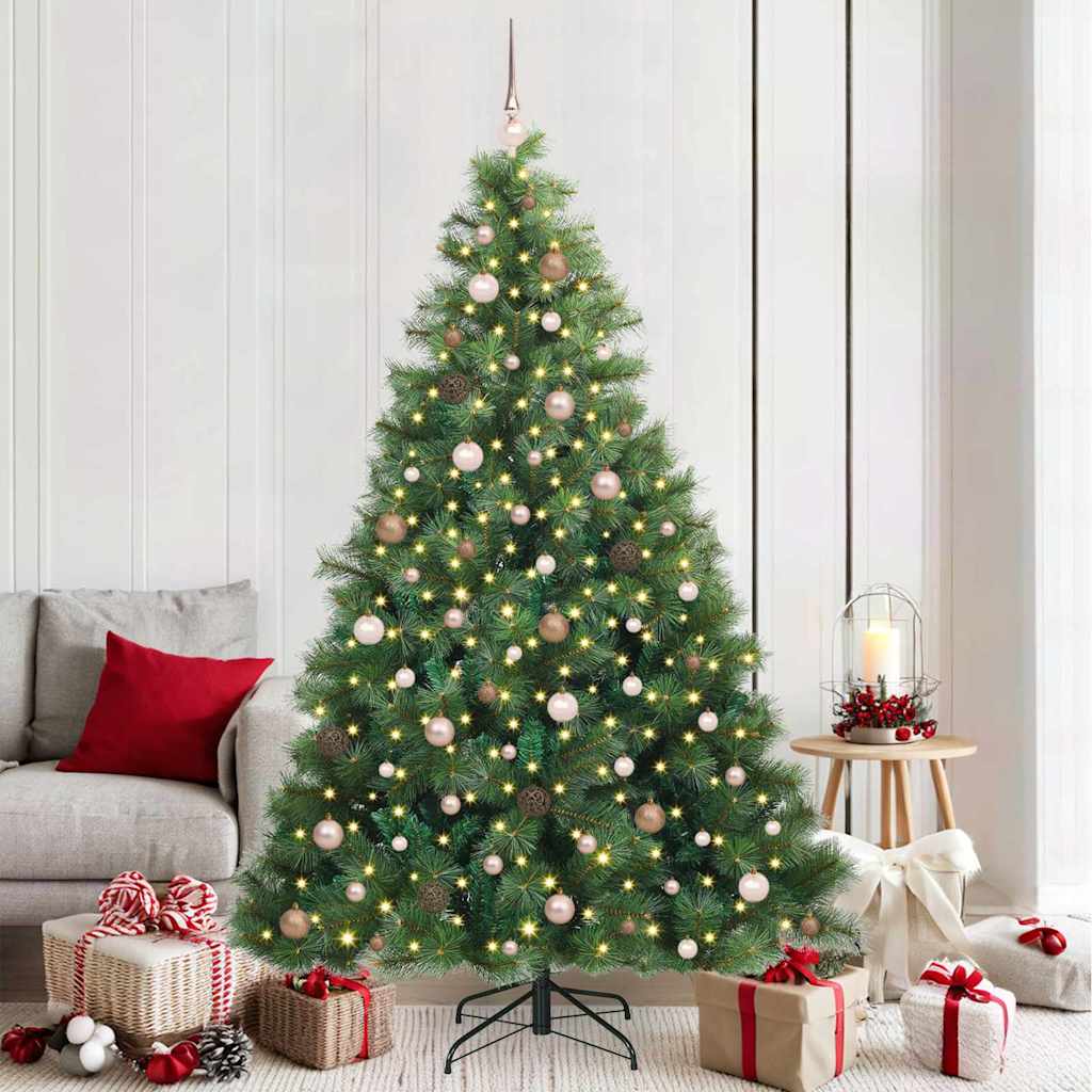 Artificial Christmas Tree with 300 LEDs Green 210 cm PE and PVC
