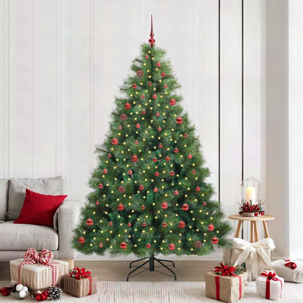 Artificial Christmas Tree with 300 LEDs Green 210 cm PE and PVC