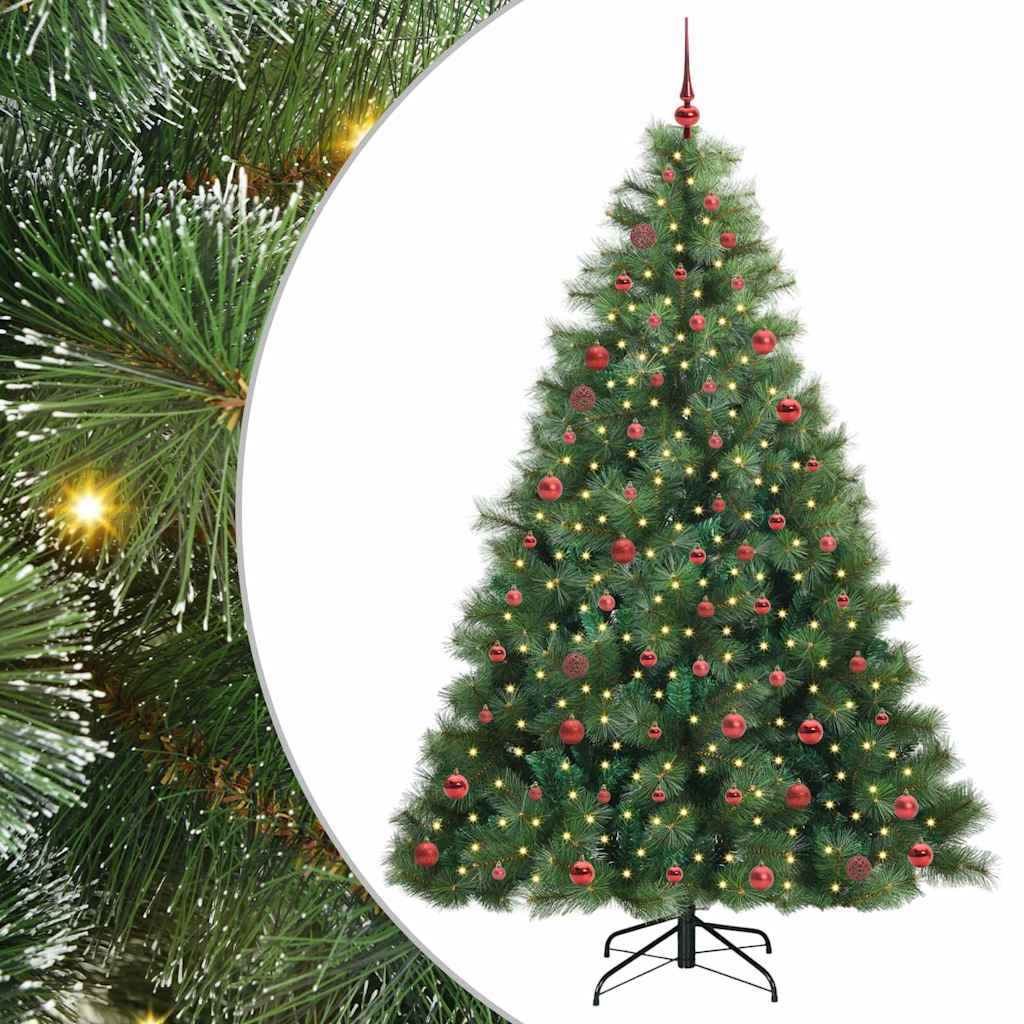 Artificial Christmas Tree with 300 LEDs Green 210 cm PE and PVC
