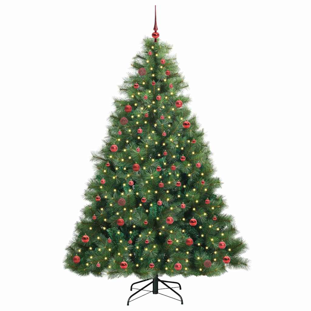 Artificial Christmas Tree with 300 LEDs Green 210 cm PE and PVC
