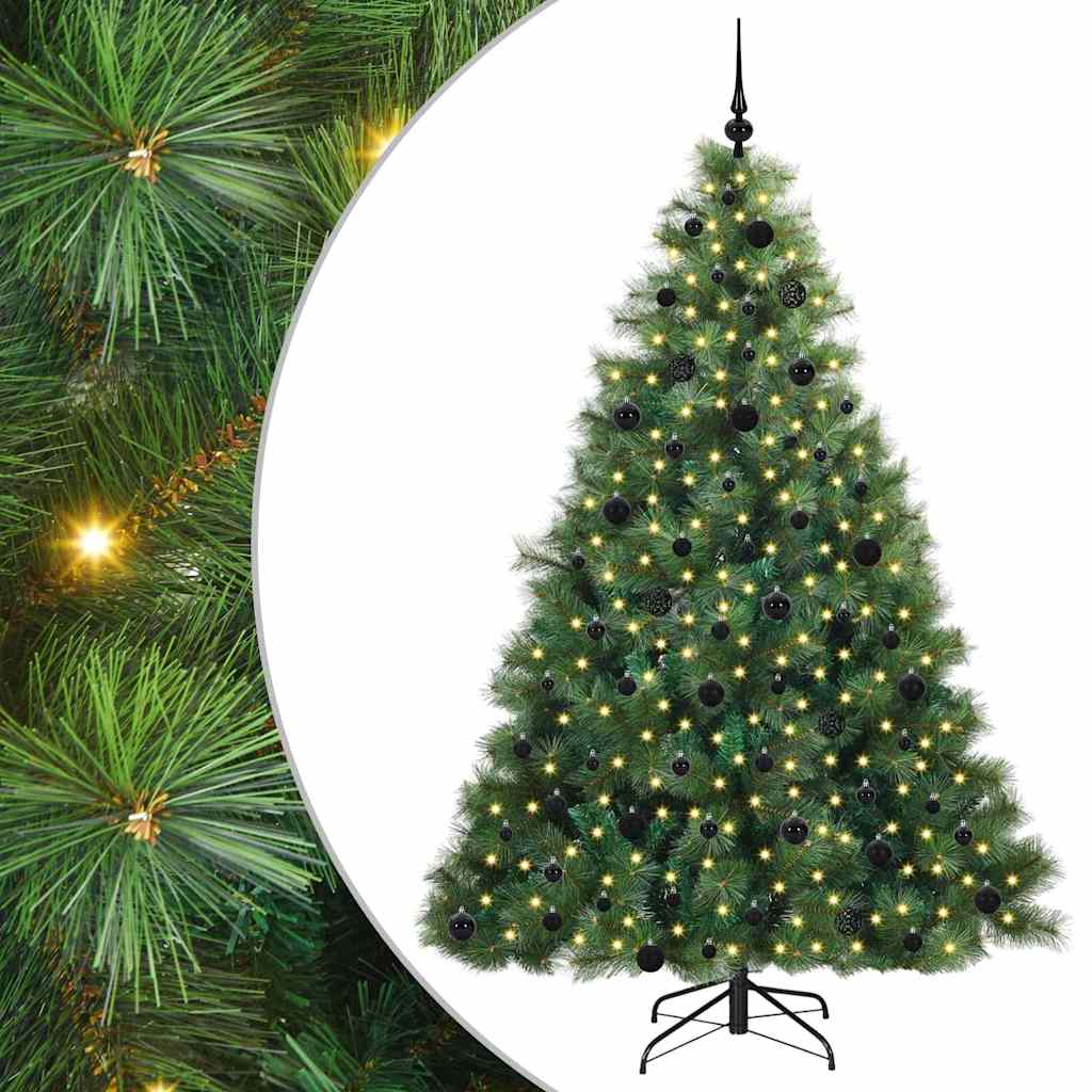 Artificial Christmas Tree with 300 LEDs Green 210 cm PE and PVC