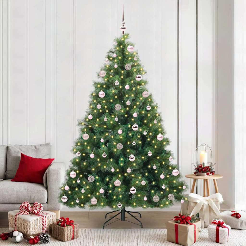 Artificial Christmas Tree with 300 LEDs Green 210 cm PE and PVC