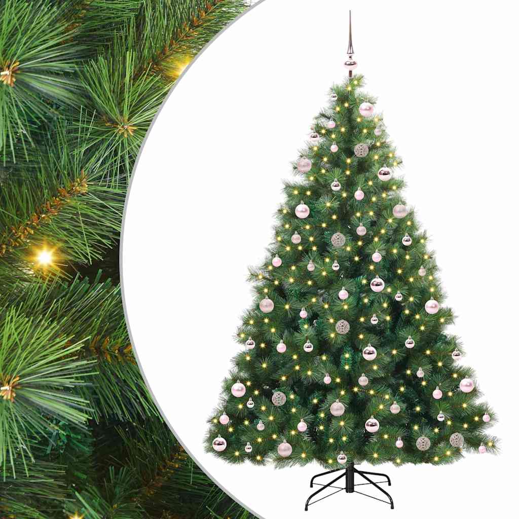 Artificial Christmas Tree with 300 LEDs Green 210 cm PE and PVC