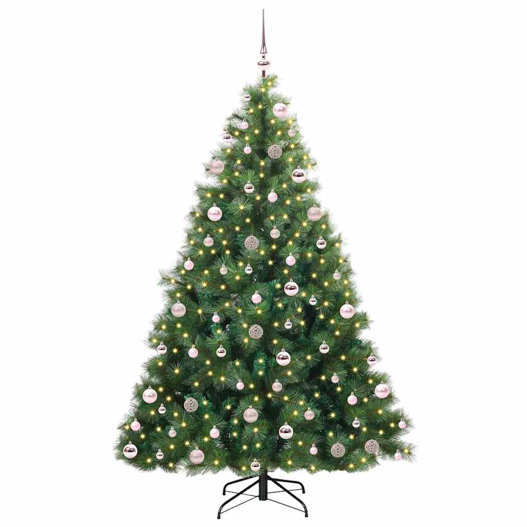 Artificial Christmas Tree with 300 LEDs Green 210 cm PE and PVC