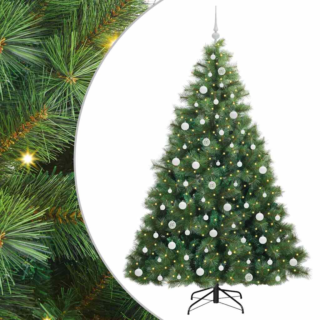 Artificial Christmas Tree with 300 LEDs Green 210 cm PE and PVC