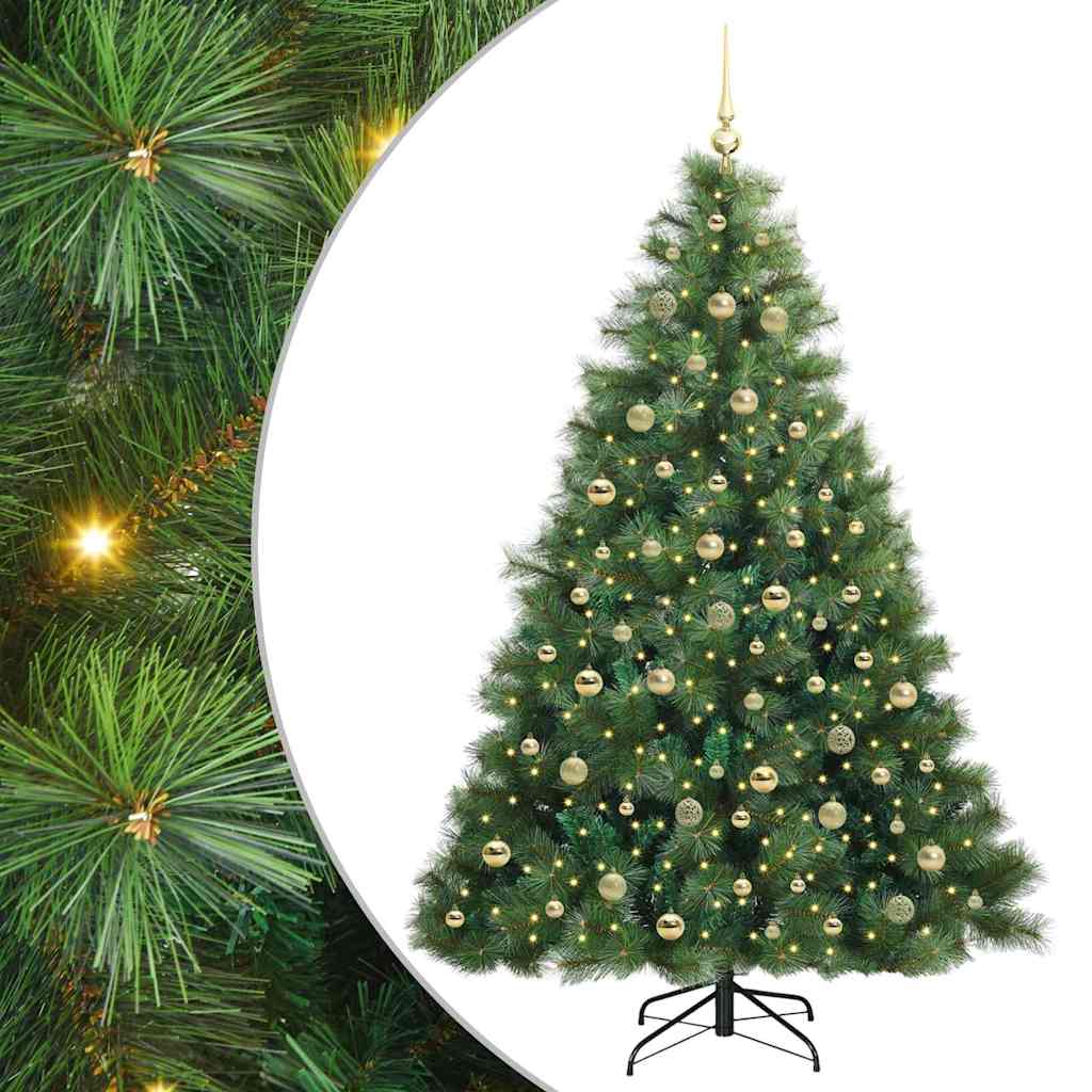 Artificial Christmas Tree with 300 LEDs Green 210 cm PE and PVC