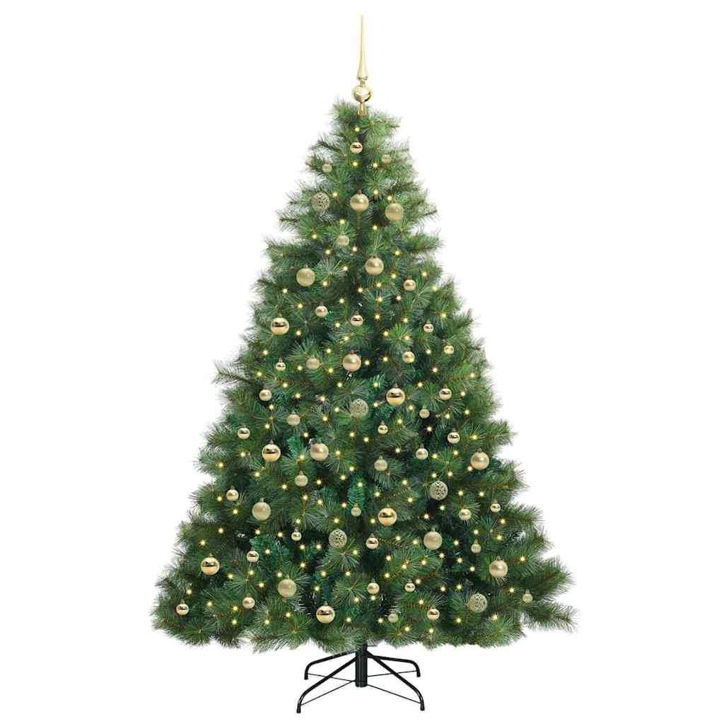 Artificial Christmas Tree with 300 LEDs Green 210 cm PE and PVC