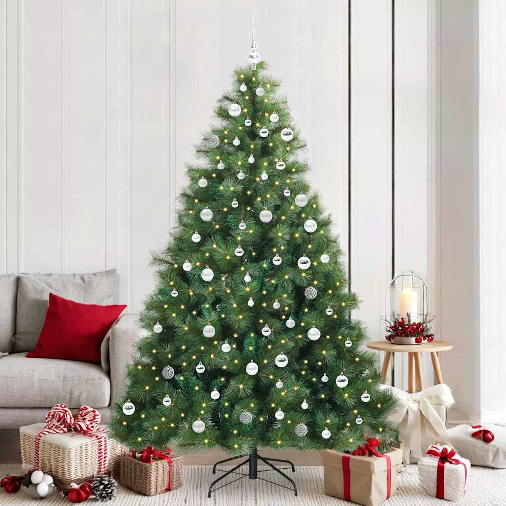 Artificial Christmas Tree with 300 LEDs Green 210 cm PE and PVC
